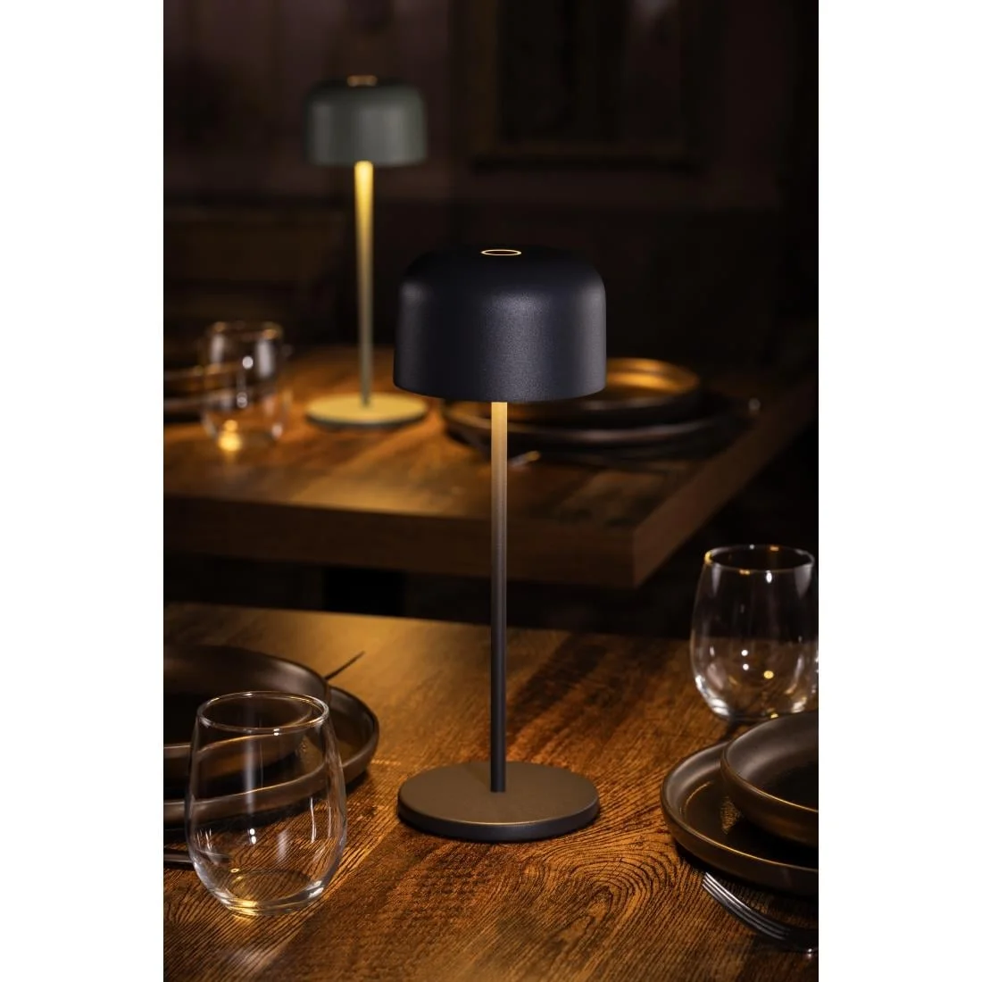 Olympia Siena Table Lamp Round Dome Grey 300mm - Image 7