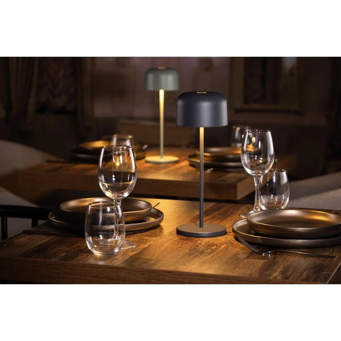 Olympia Siena Table Lamp Round Dome Grey 300mm - Image 8