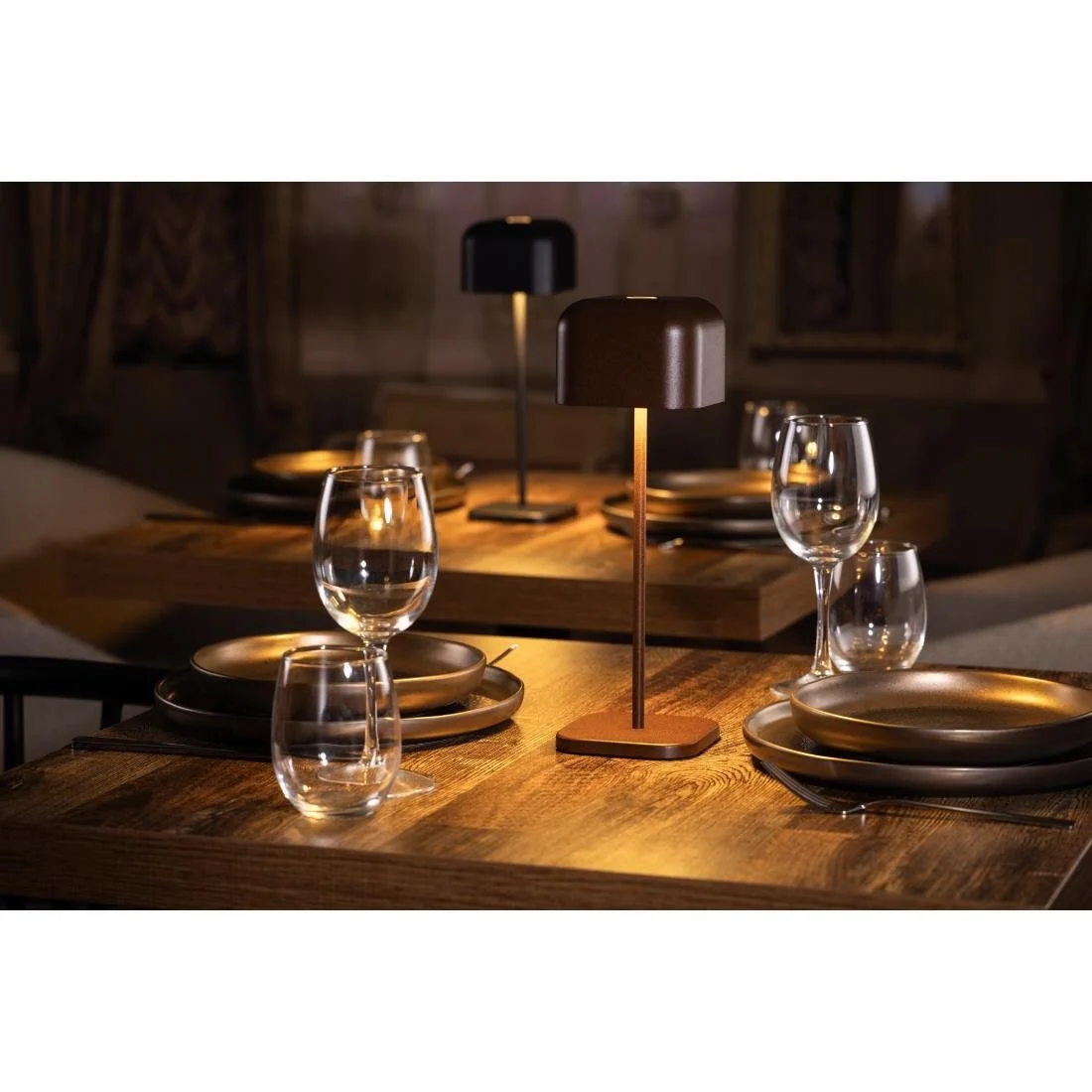 Olympia Lucca Table Lamp Squared Dome Chestnut 300mm - Image 8