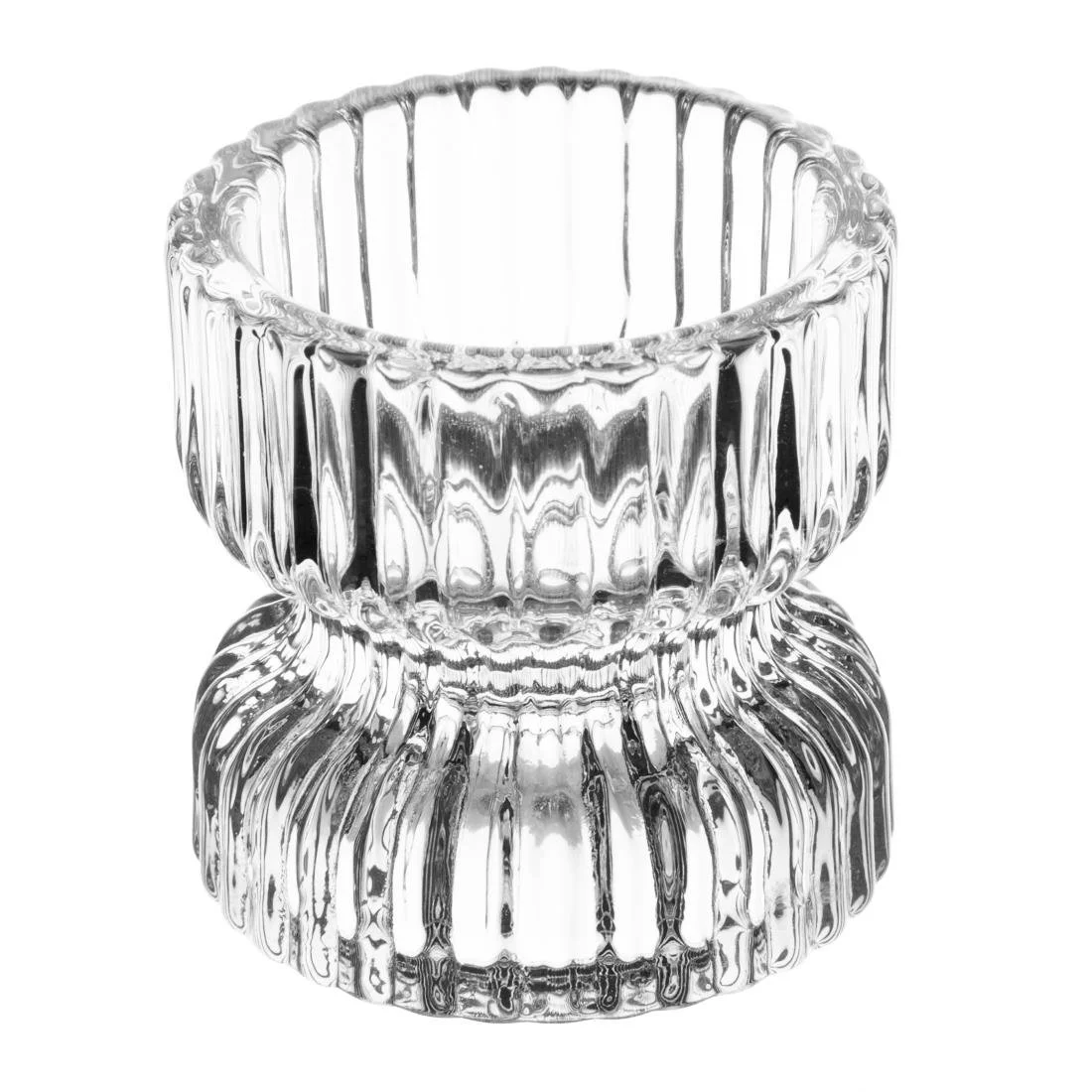 Olympia Ridged Glasses Tealight/Candles Holders 52x52mm (6 Pack) - Image 2