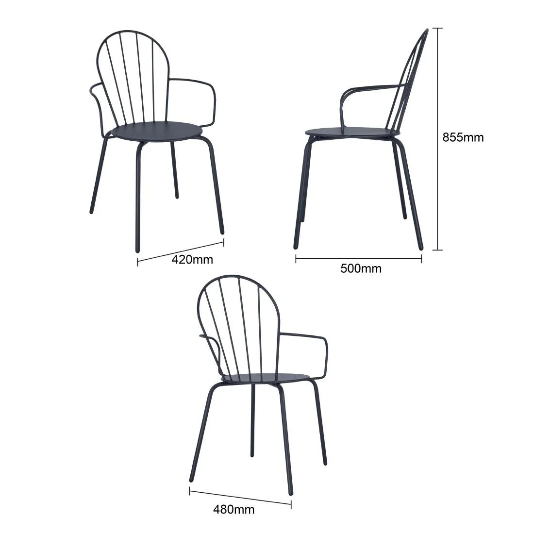Bolero Adeline Arm Chairs Slate Blue (4 Pack) - Image 5