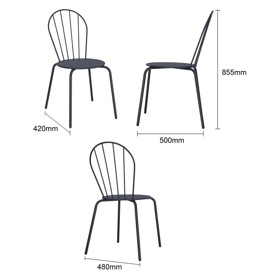 Bolero Adeline Side Chairs Slate Blue (4 Pack) - Image 5