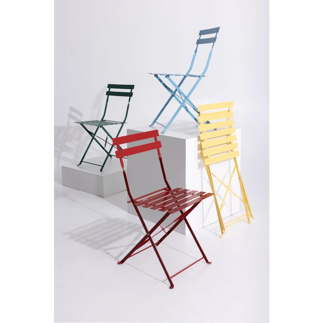 Bolero Perth Red Pavement Style Steel Folding Chairs (Pack 2) - Image 10