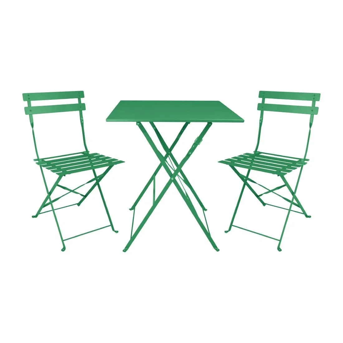 Bolero Perth Forest Green Pavement Style Steel Table Square 600mm - Image 6