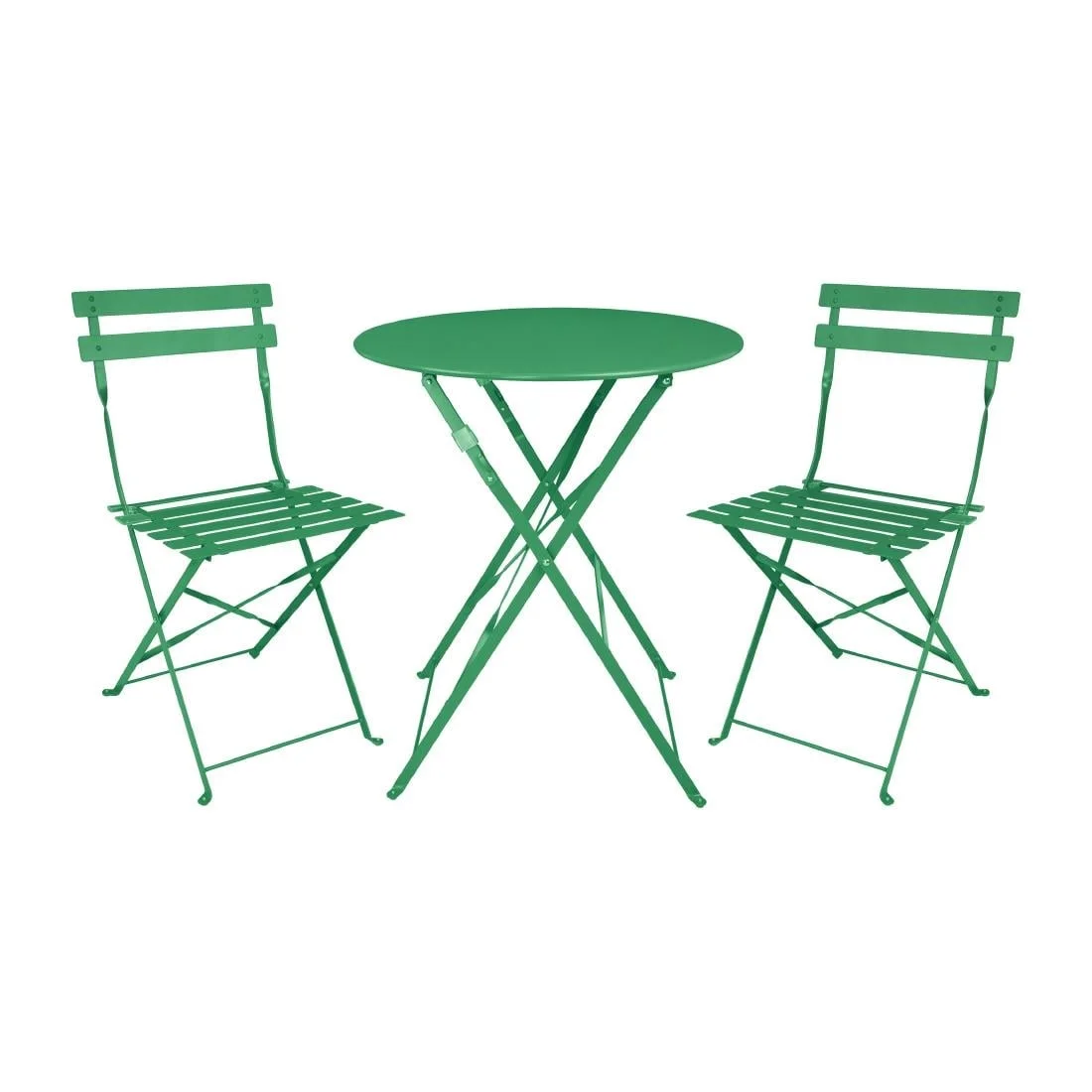 Bolero Perth Forest Green Pavement Style Steel Table Round 600mm - Image 6