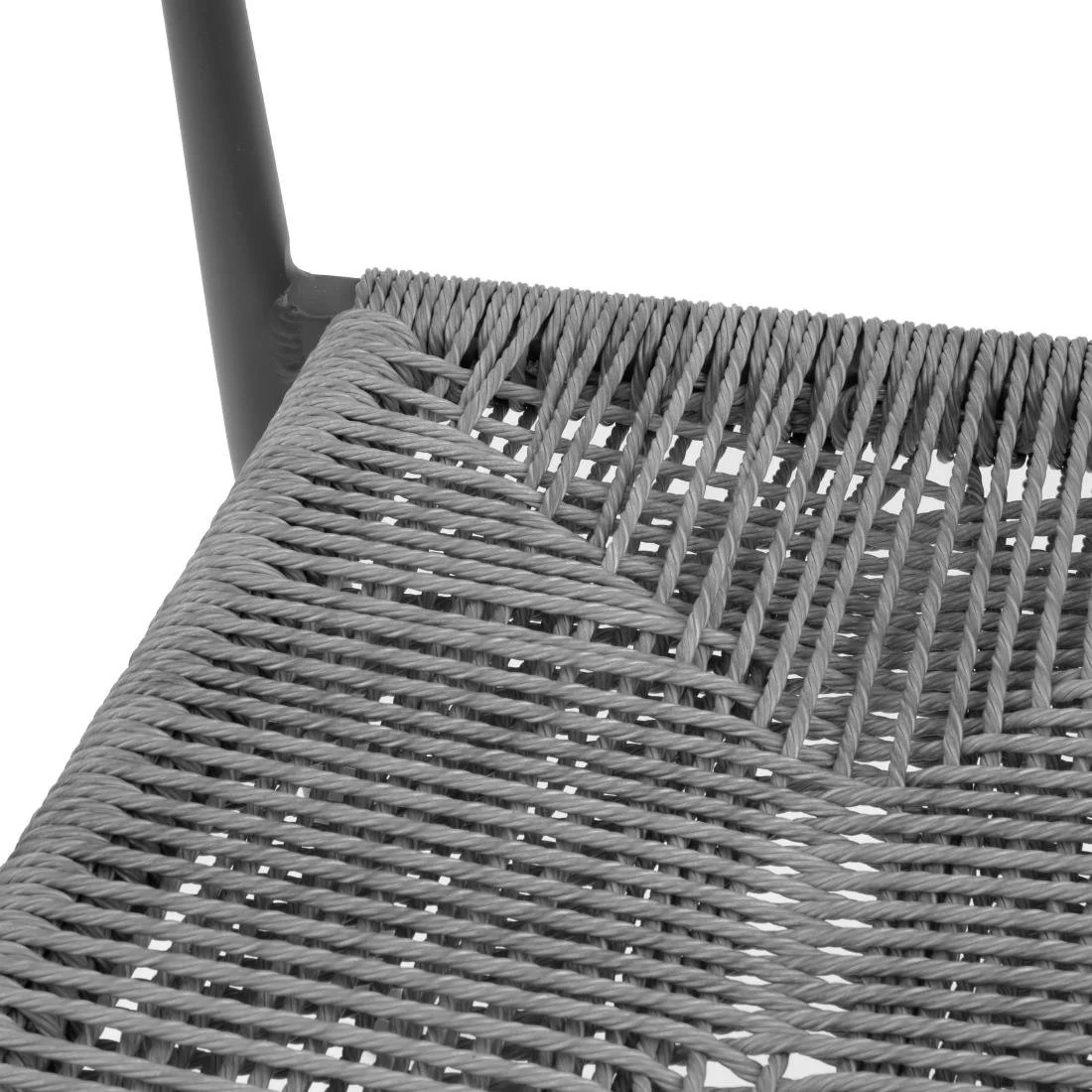 Bolero Eden PE Twist Rattan Outdoor Arm Chairs Charcoal (4 Pack) - Image 4
