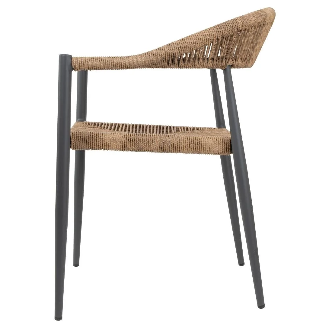 Bolero Eden PE Twist Rattan Outdoor Arm Chair Natural (4 Pack) - Image 2