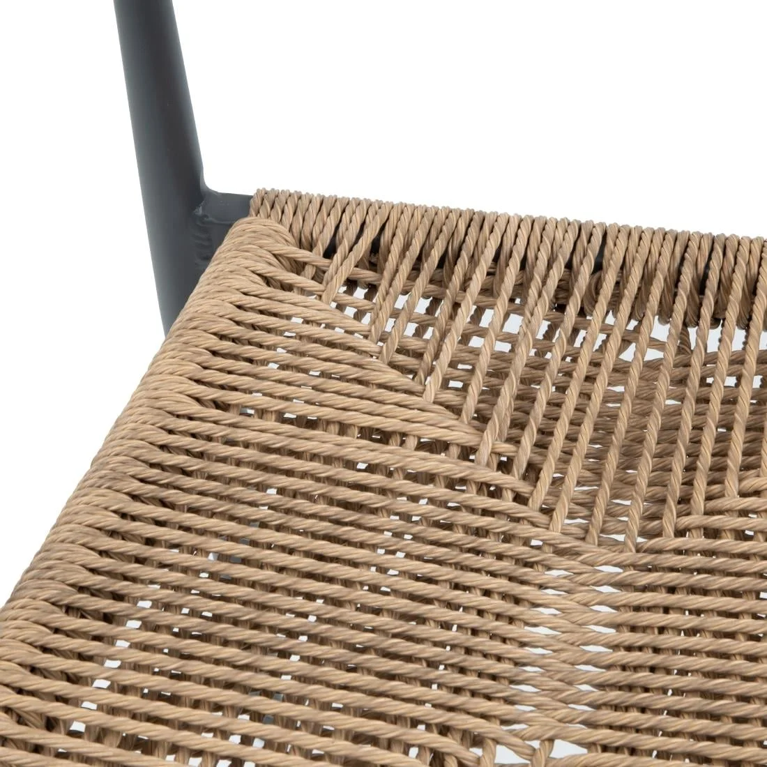 Bolero Eden PE Twist Rattan Outdoor Bar Stools Natural (2 Pack) - Image 4