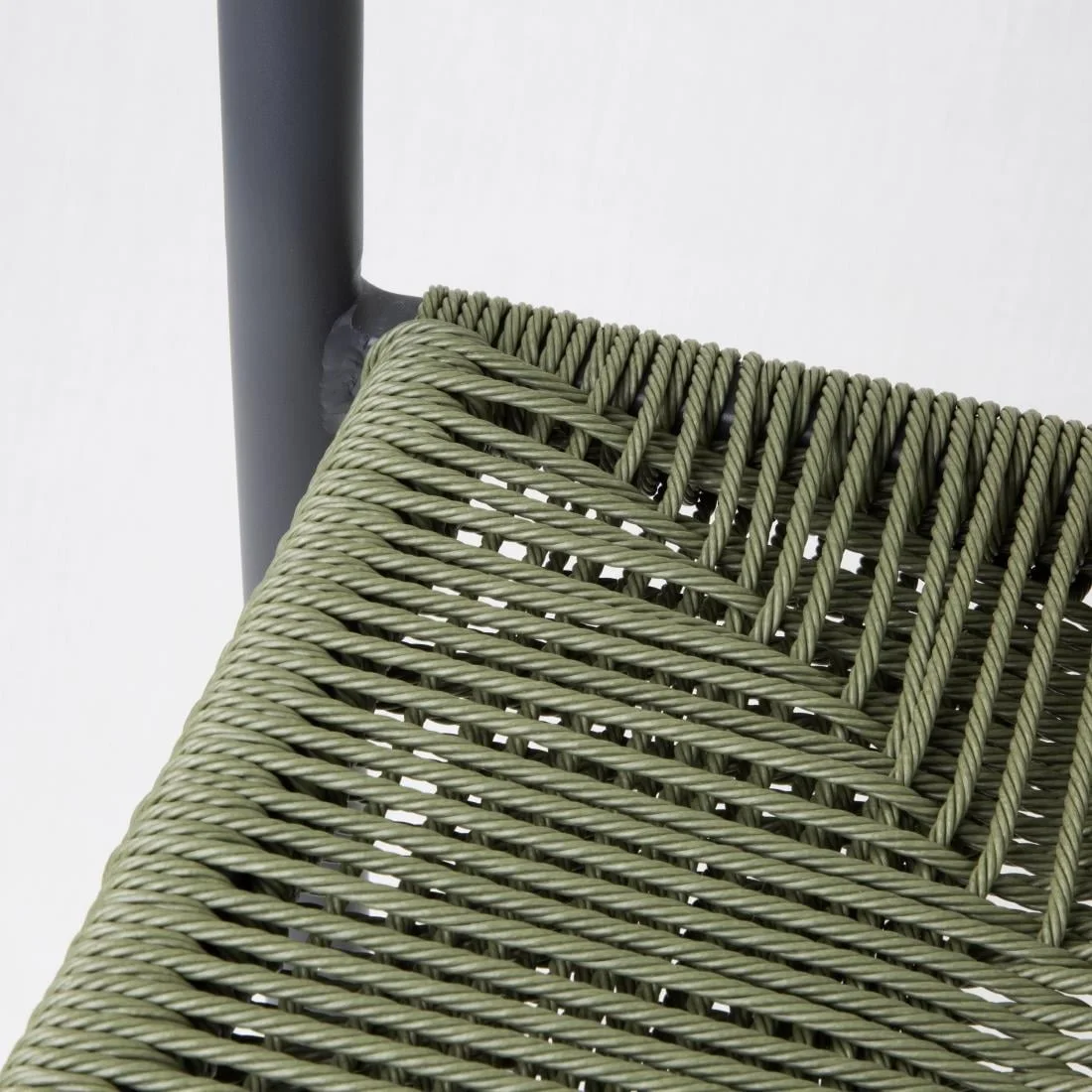 Bolero Eden PE Twist Rattan Outdoor Bar Stool Green (2 Pack) - Image 4