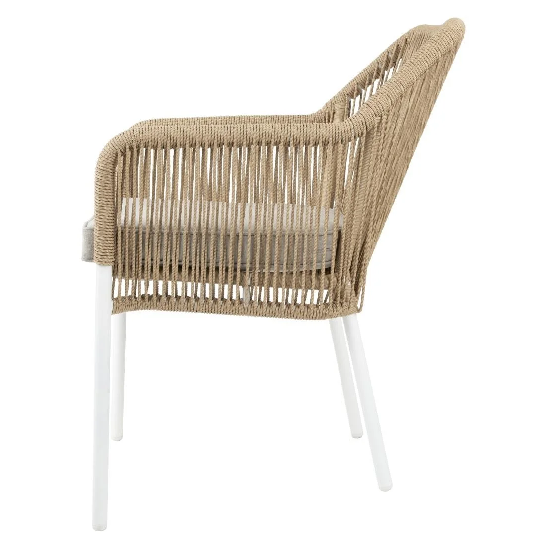Bolero Bay PE Twist Rattan Outdoor Armchair Honey (2 Pack) - Image 2