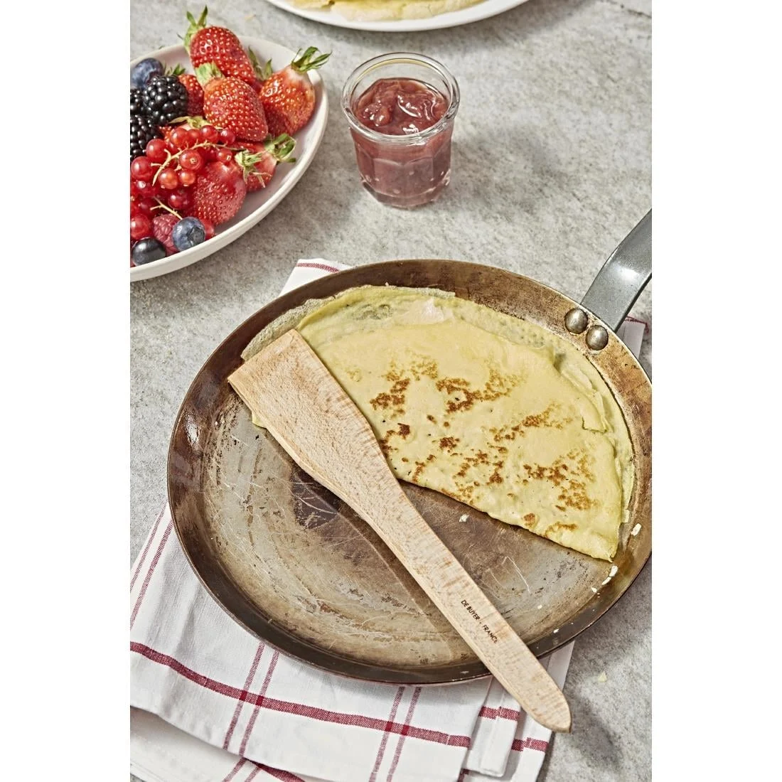 De Buyer Mineral B Steel Round Pancake Pan 30cm - Image 3
