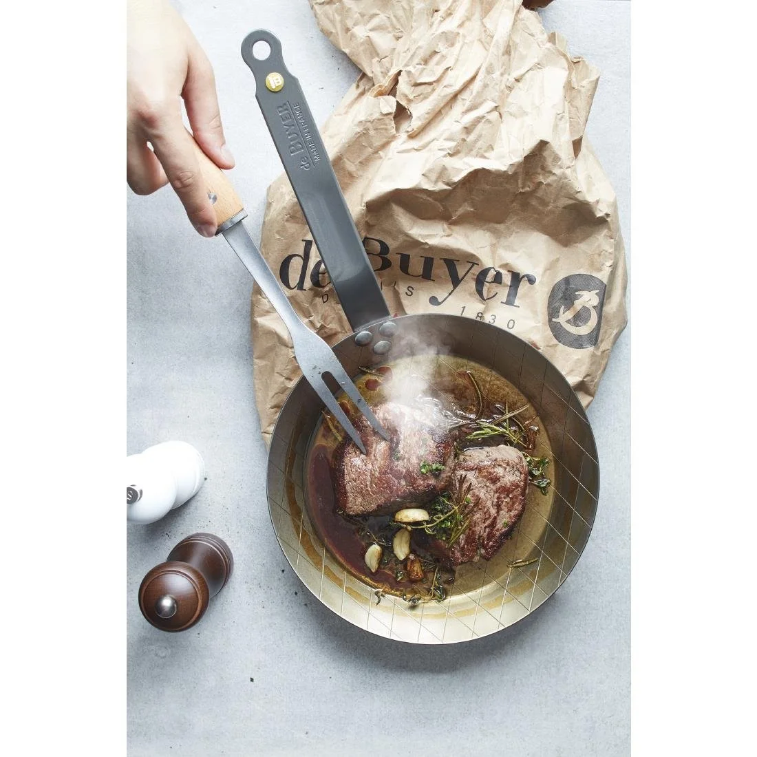 De Buyer Mineral B Steel Steak Frying Pan 24cm - Image 9