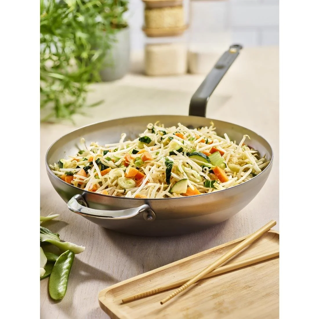 De Buyer Mineral B Rounded Wok with Handle 32cm - Image 5