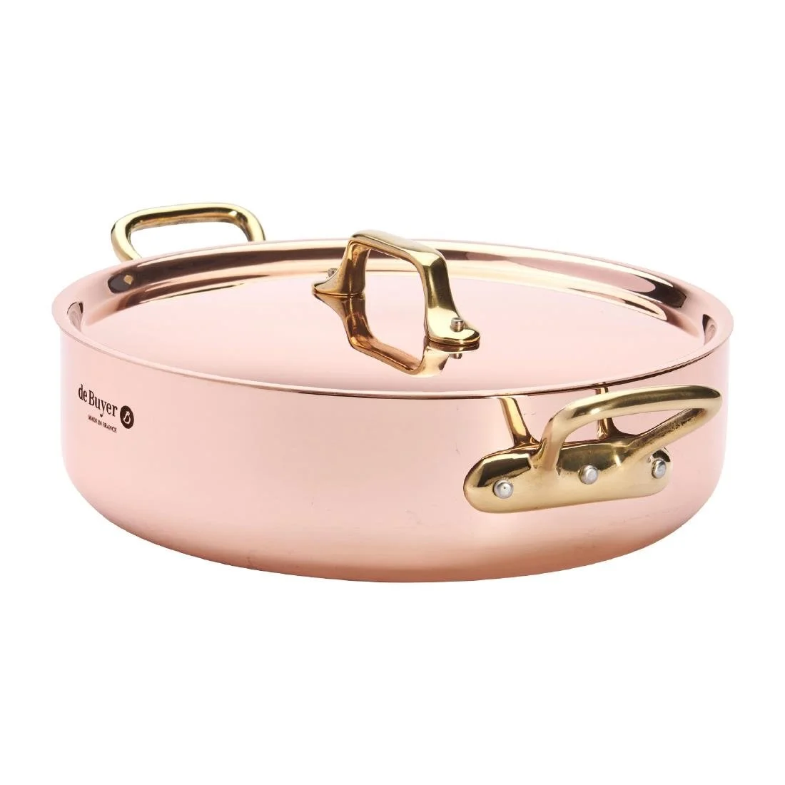 De Buyer Inocuivre Saute Pan with Lid Brass 24cm - Image 2