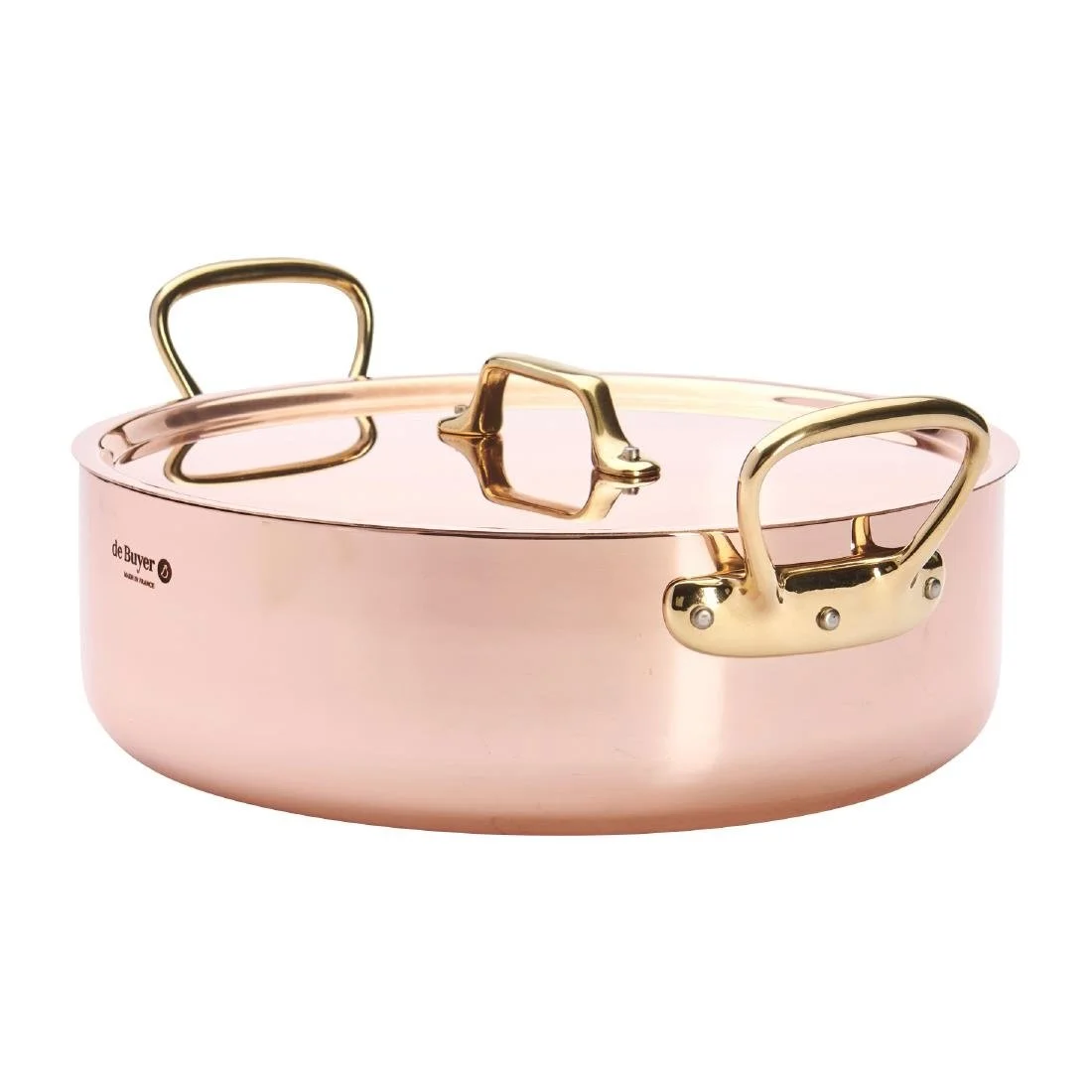 De Buyer Inocuivre Saute Pan with Lid Brass 28cm - Image 6