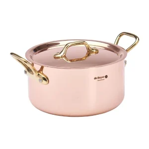 De Buyer Inocuivre Round Stewpan with Lid Brass 16cm