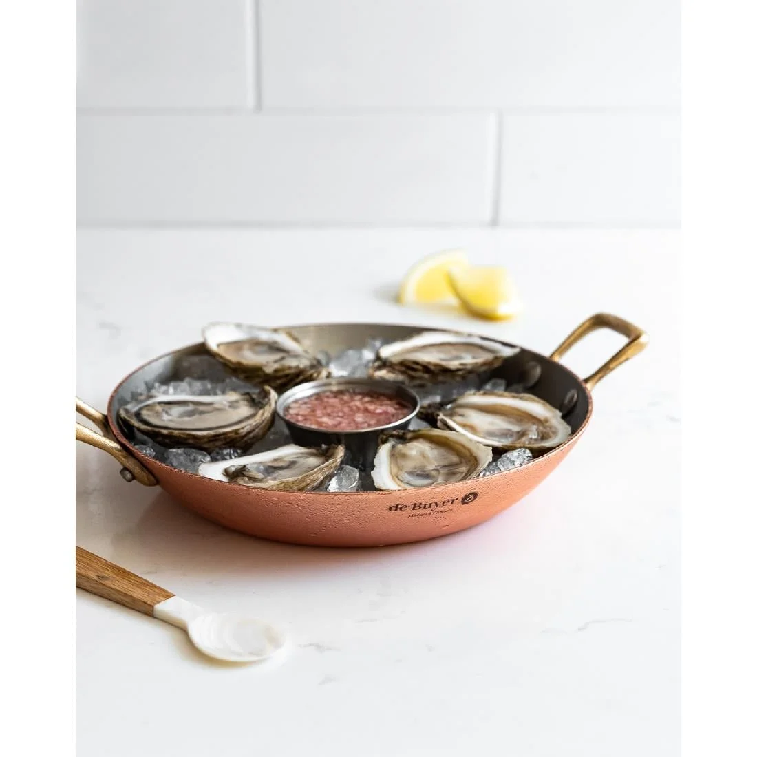 De Buyer Inocuivre Round Dish with Brass Handles 12cm - Image 6