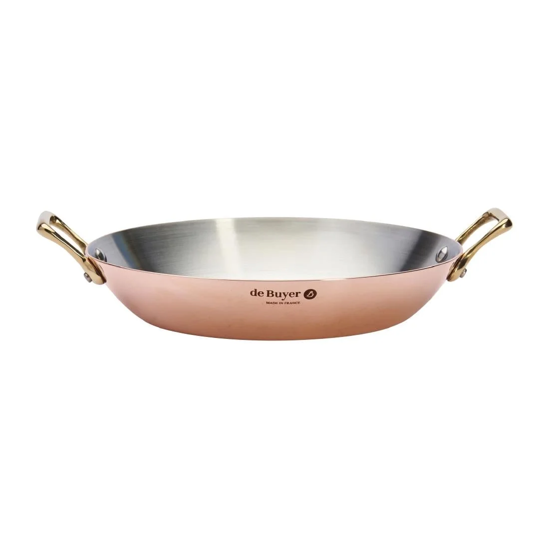 De Buyer Inocuivre Round Dish with Brass Handles 24cm - Image 3