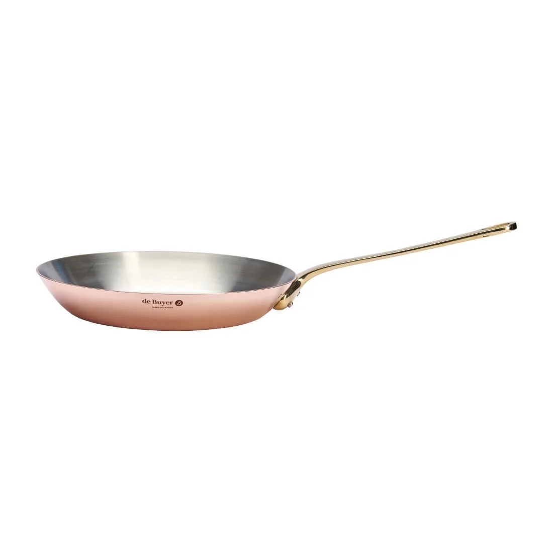 De Buyer Inocuivre Round Frying Pan with Handle Brass 28cm - Image 2
