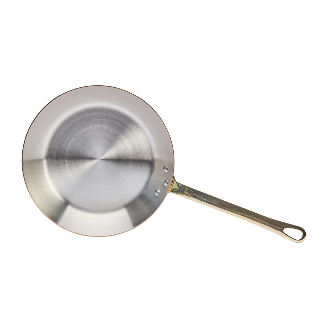 De Buyer Inocuivre Round Frying Pan with Handle Brass 28cm - Image 3