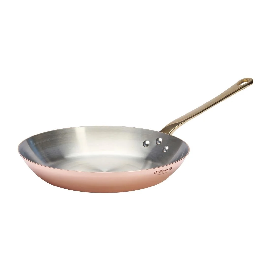 De Buyer Inocuivre Round Frying Pan with Handle Brass 28cm