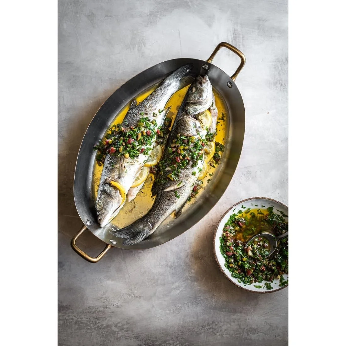De Buyer Inocuivre Oval Dish with Brass Handles 32cm - Image 6