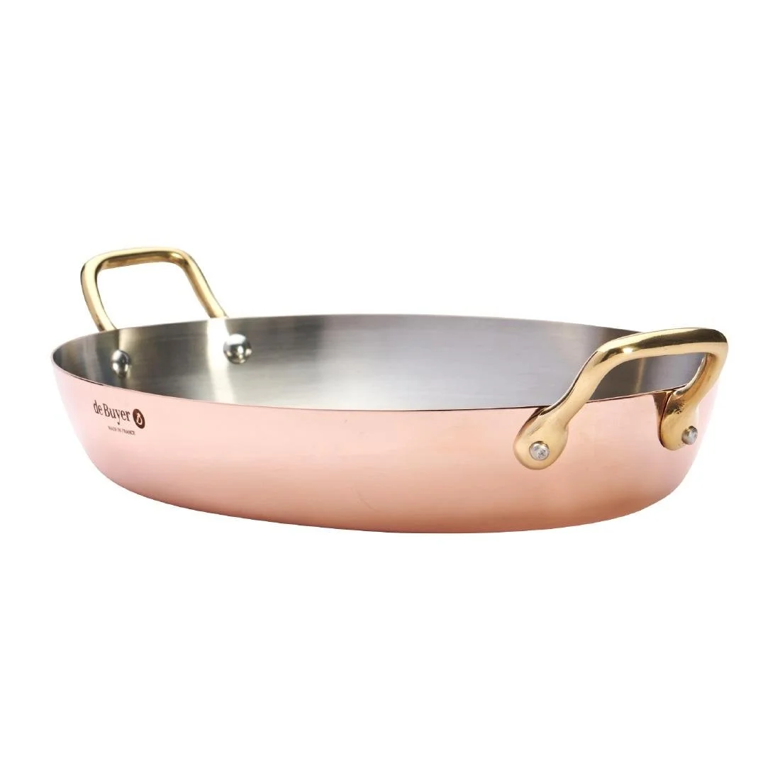 De Buyer Inocuivre Oval Dish with Brass Handles 32cm - Image 11
