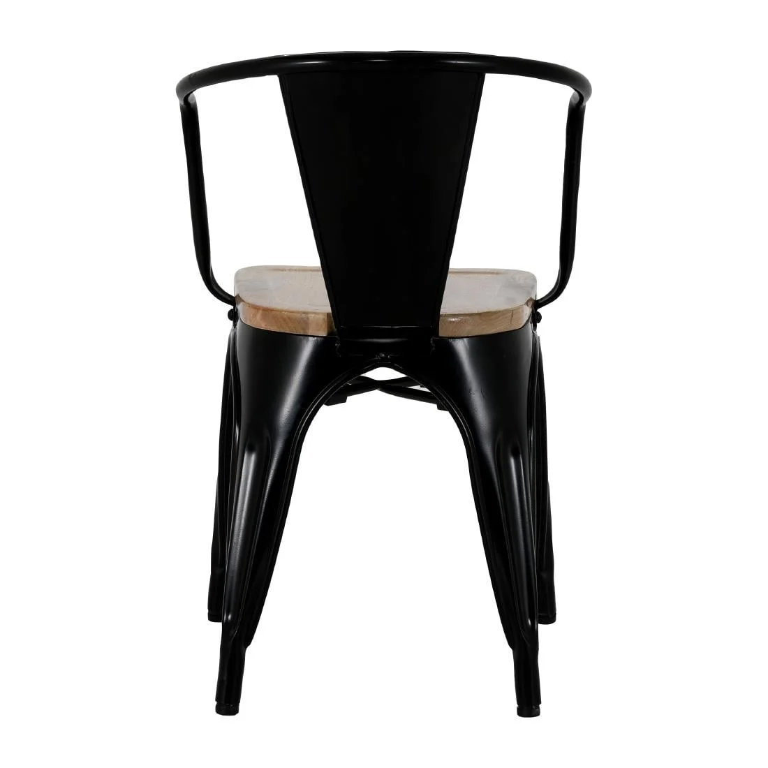Bolero Bistro Curve Armchairs with Wooden Seat Pad Black (4 Pack) - Image 13