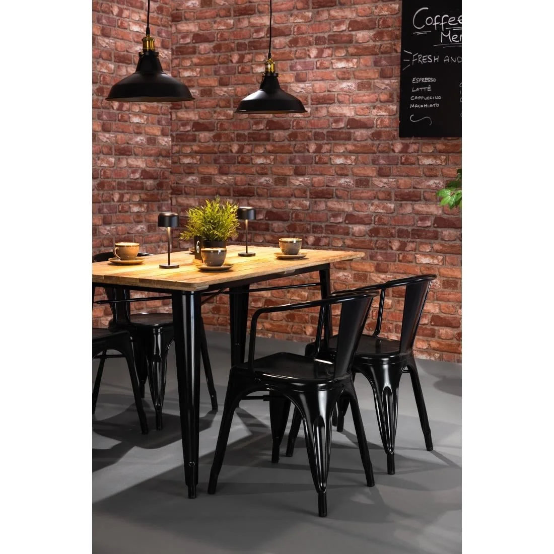 Bolero Bistro Curve Armchairs Black (4 Pack) - Image 4