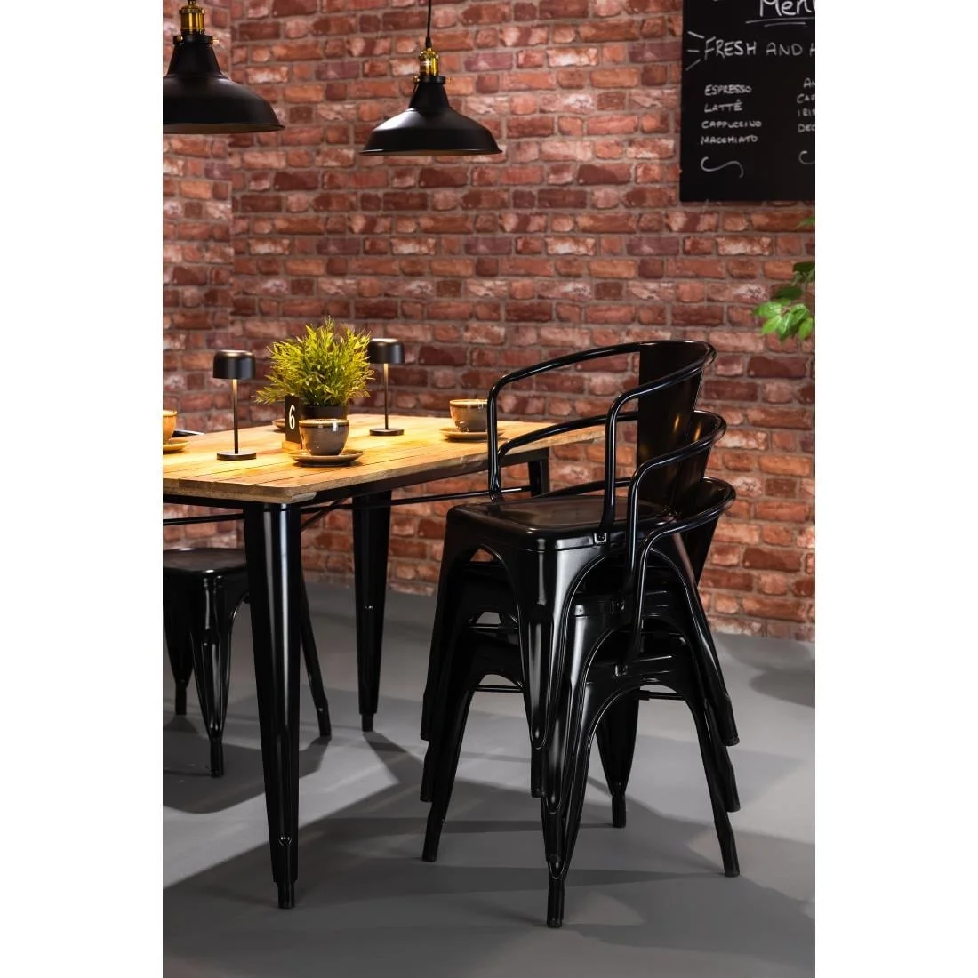 Bolero Bistro Curve Armchairs Black (4 Pack) - Image 6