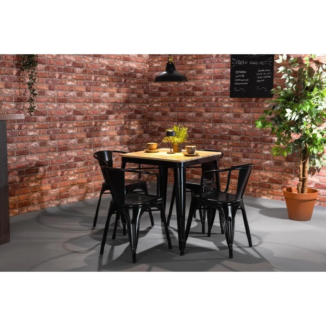 Bolero Bistro Curve Armchairs Black (4 Pack) - Image 7