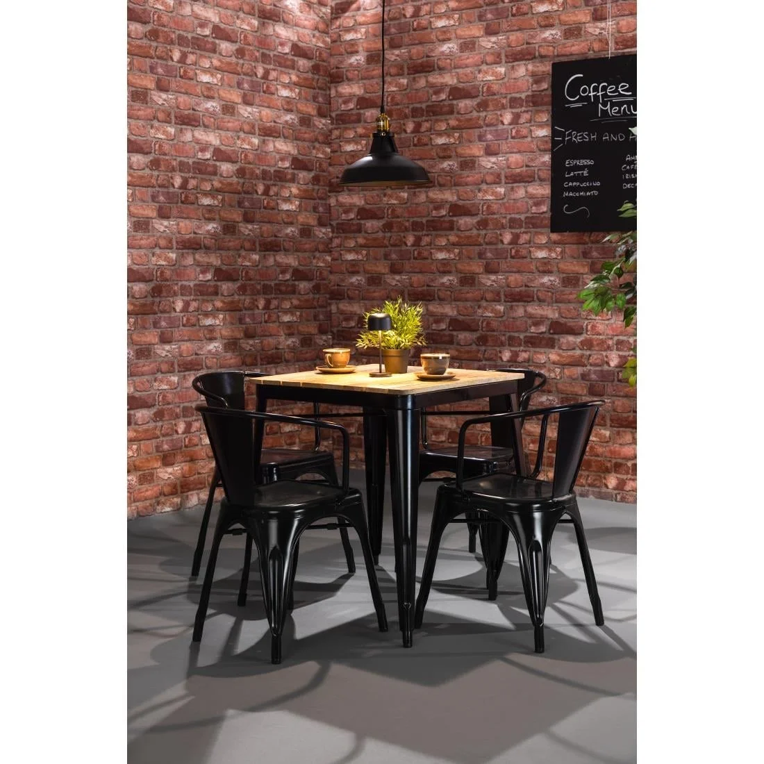 Bolero Bistro Curve Armchairs Black (4 Pack) - Image 8