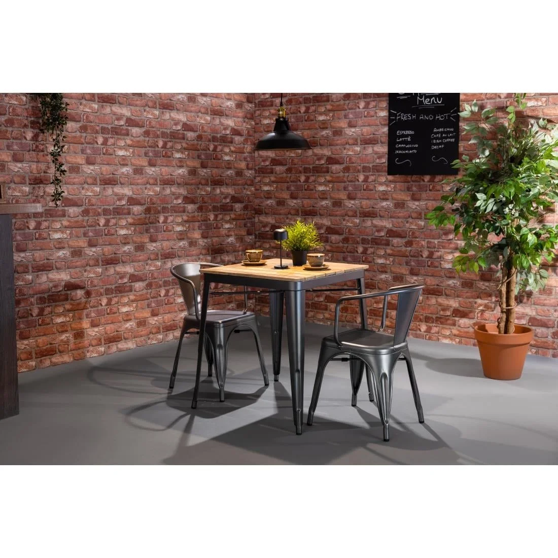 Bolero Bistro Curve Armchairs Gunmetal (4 Pack) - Image 7