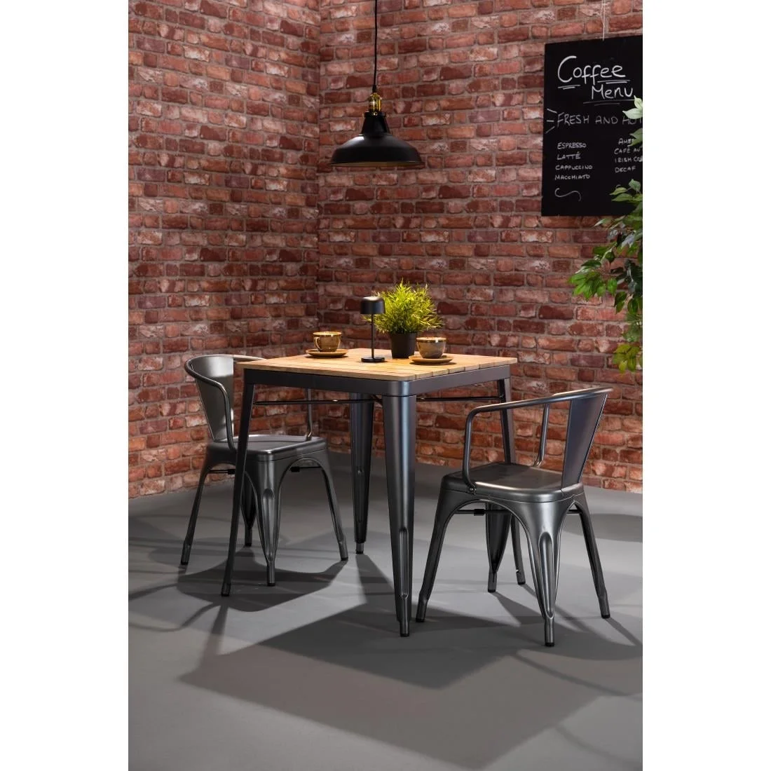 Bolero Bistro Curve Armchairs Gunmetal (4 Pack) - Image 10