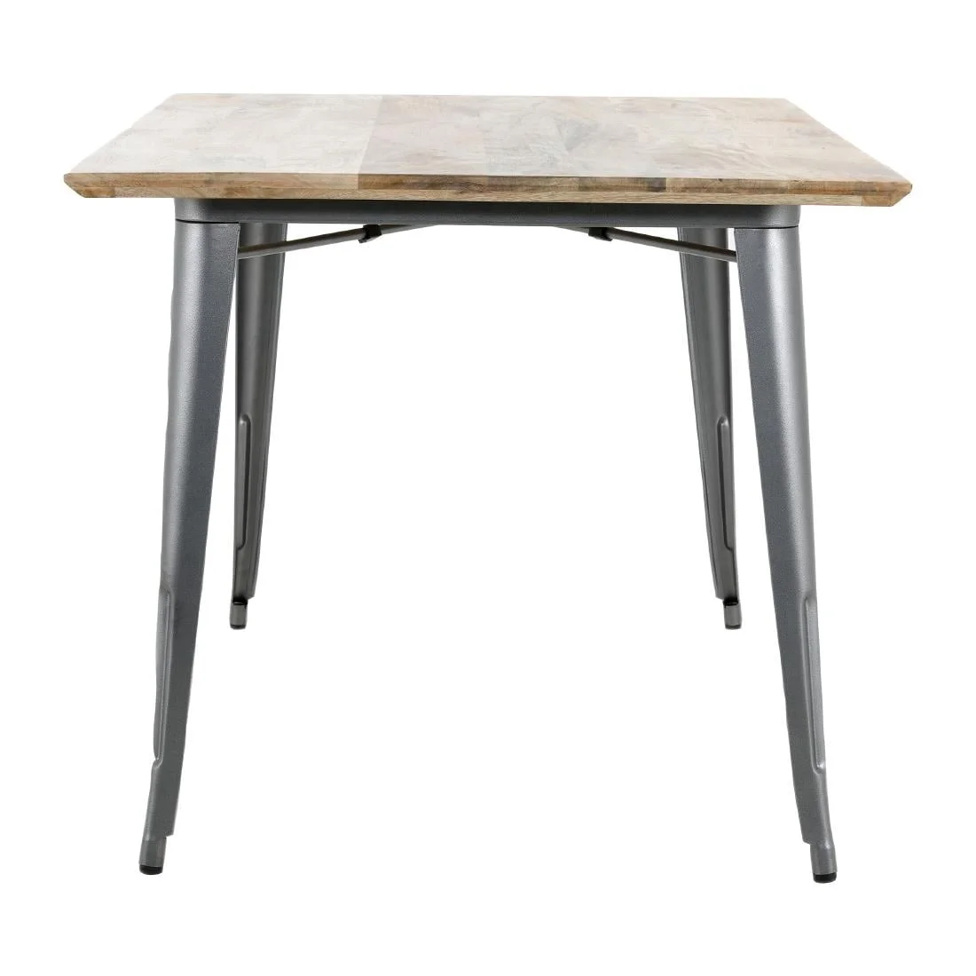 Bolero Bistro Dining Table Mango Wood Top Gunmetal Frame 1450mm - Image 6