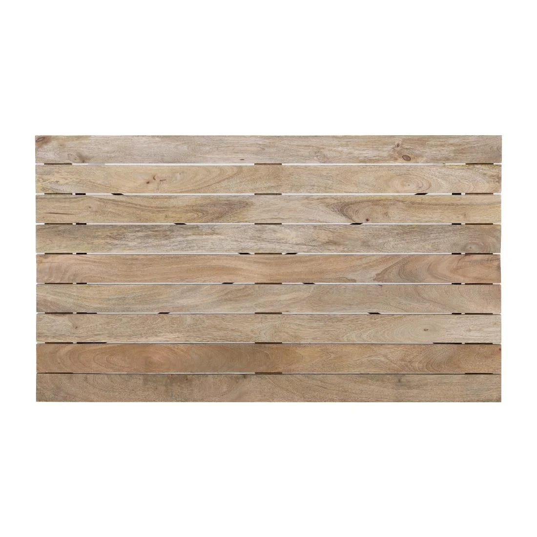 Bolero Bistro Dining Table Slatted Mango Wood Top Black 1200mm - Image 9