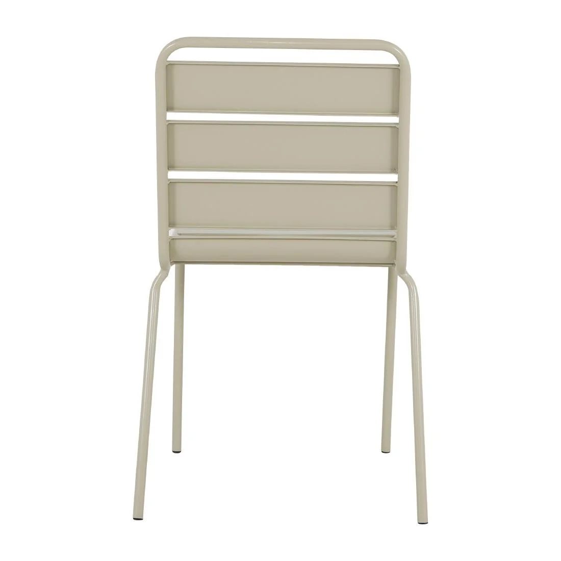 Bolero Amalfi Slatted Steel Side Chairs Taupe (4 Pack) - Image 4