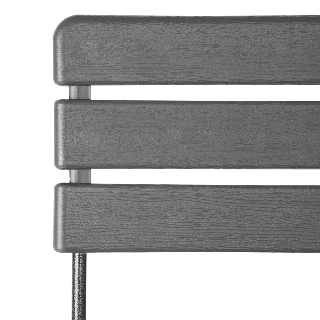 Bolero Folding Chairs Grey Wood Effect (2 Pack) - Image 5