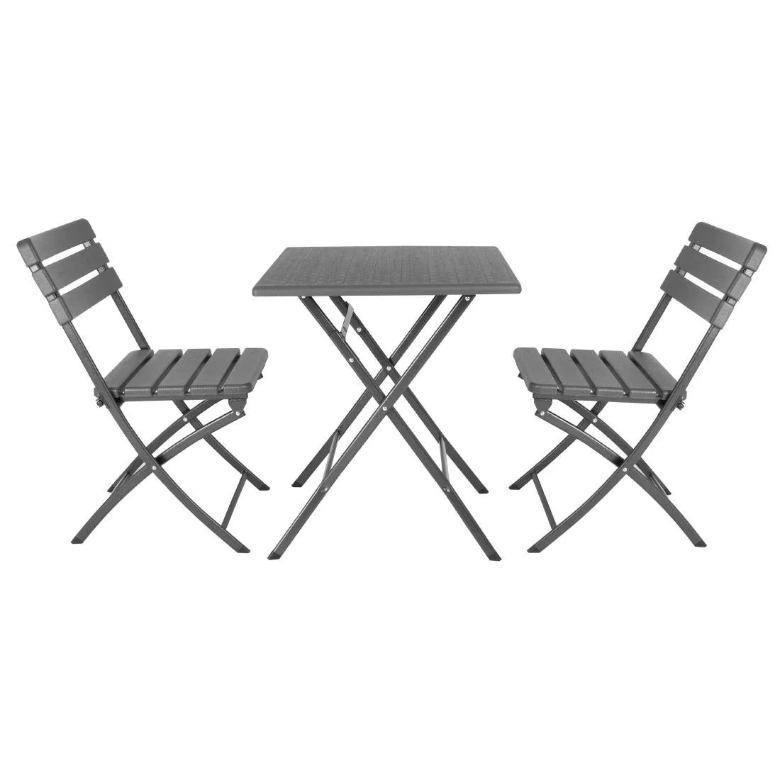 Bolero Folding Chairs Grey Wood Effect (2 Pack) - Image 6