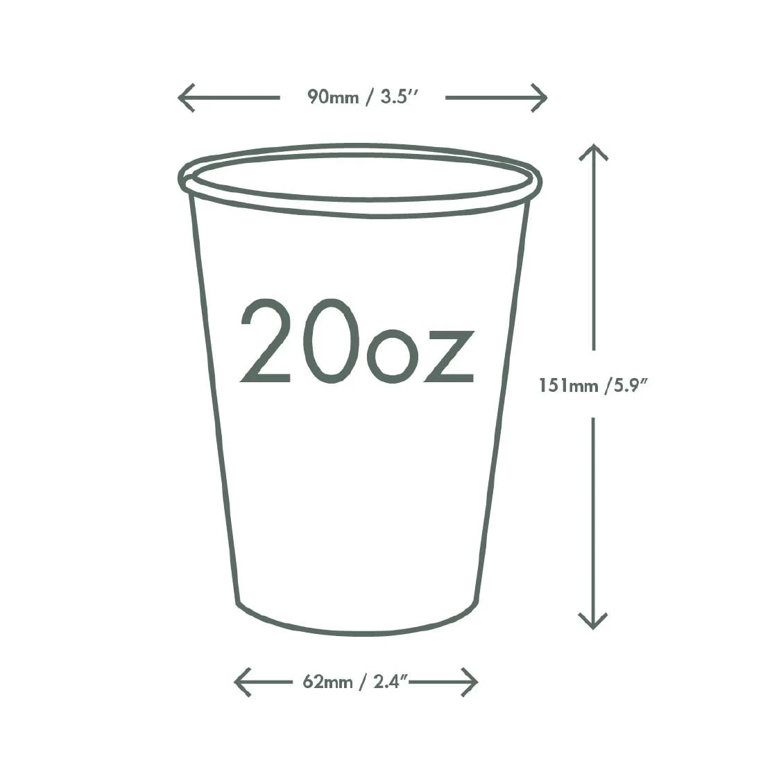 Vegware Paper Cold Cups 89-Series 20oz/500ml (1000 Pack) - Image 4
