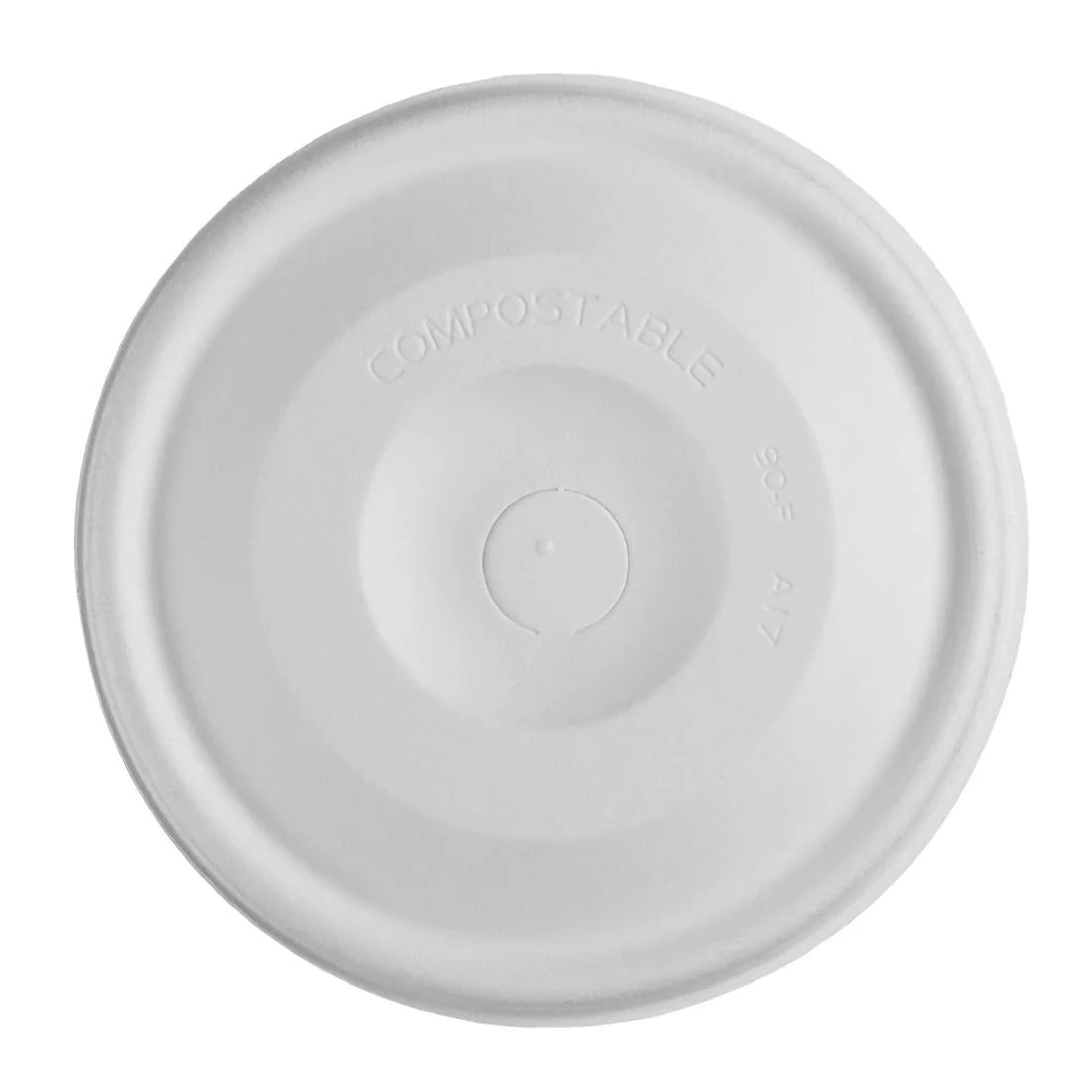 Vegware Nourish Moulded Fibre Cold Cup Flat Lids with Hole 89-Series (1000 Pack) - Image 2