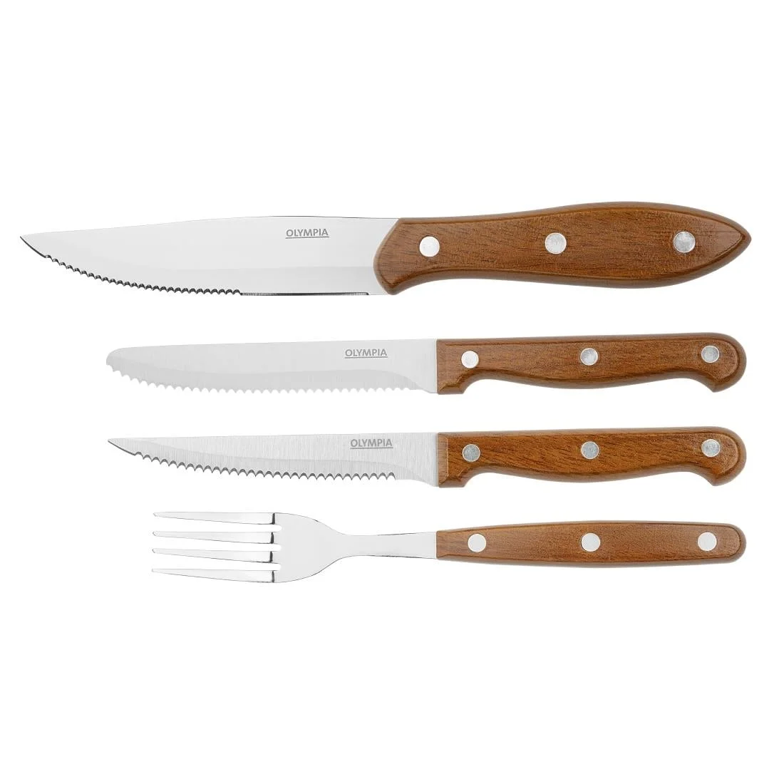 Olympia Steak Knives with Wood Effect Handles (12 Pack) - Image 4
