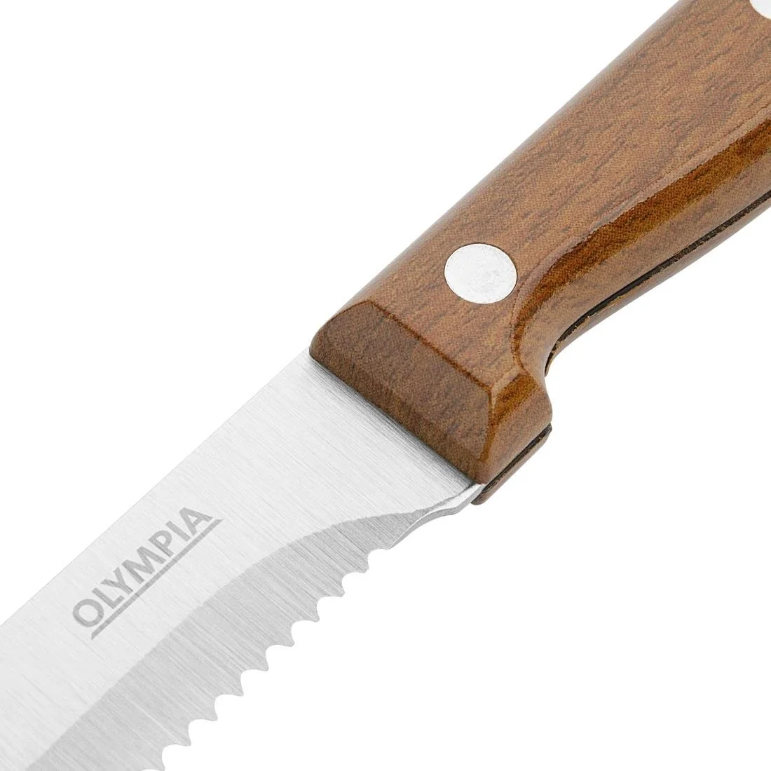 Olympia Rounded Steak Knives with Wood Effect Handles (12 Pack) - Image 2