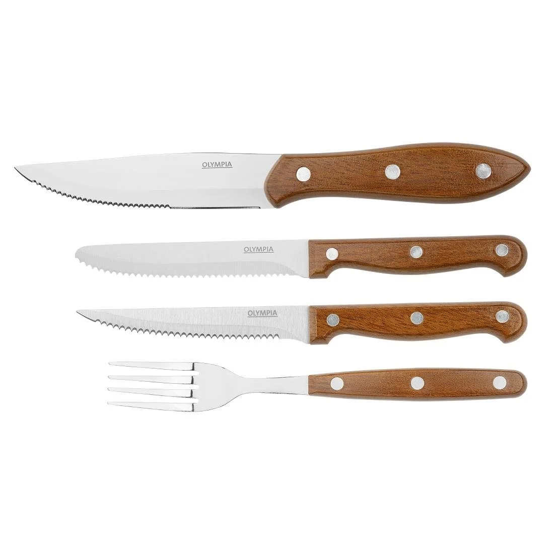 Olympia Jumbo Steak Knives with Wood Effect Handles (12 Pack) - Image 4