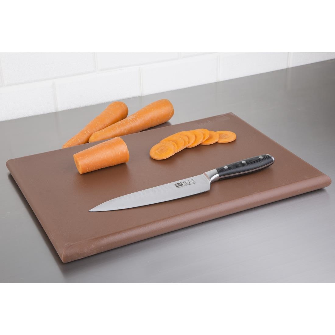 Hygiplas Extra Thick High Density Brown Chopping Board