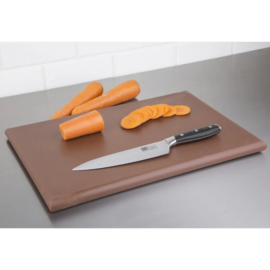 Hygiplas Extra Thick High Density Brown Chopping Board - Image 4