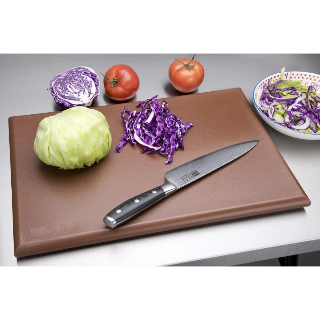 Hygiplas Extra Thick High Density Brown Chopping Board - Image 8