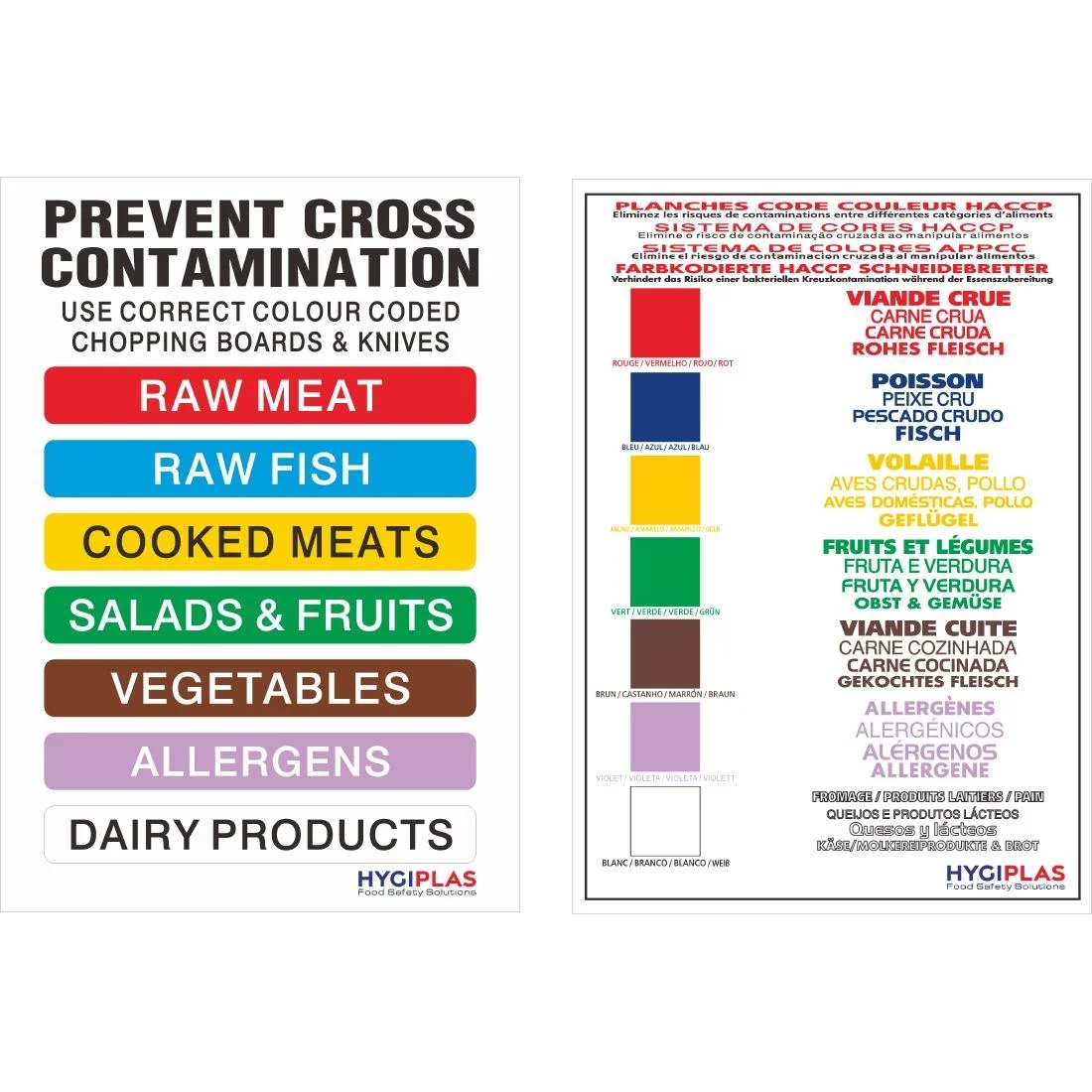 Hygiplas Low Density 7-Piece Chopping Board Set with Rack 450x300x10mm - Image 5
