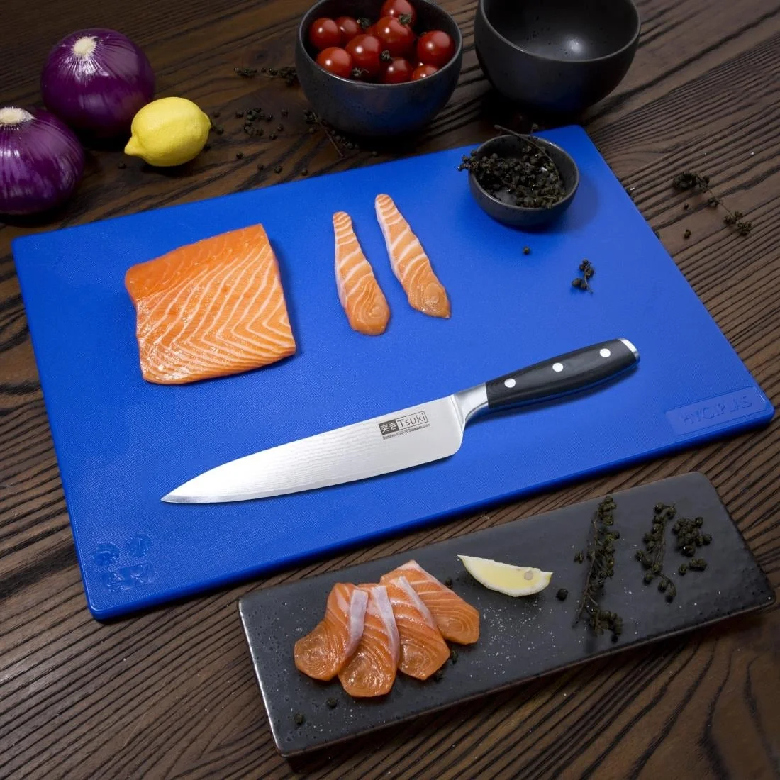 Hygiplas Standard Low Density Blue Chopping Board - Image 6
