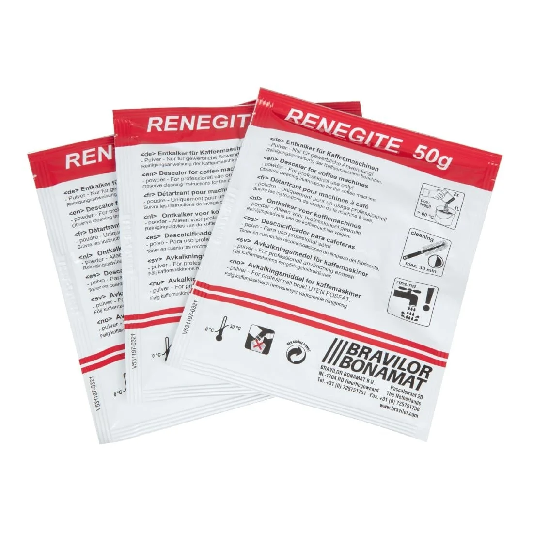 Bravilor Renegite Descaler Sachets Box of 15 - Image 3